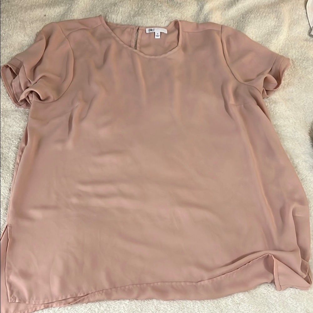 DR2 Pink Puff Sleeve Blouse Relaxed Fit